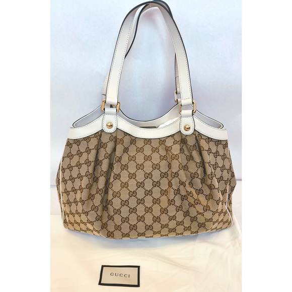 Gucci Handbag Supreme Gg Canvas Ebony White Tote - Picture 10 of 15